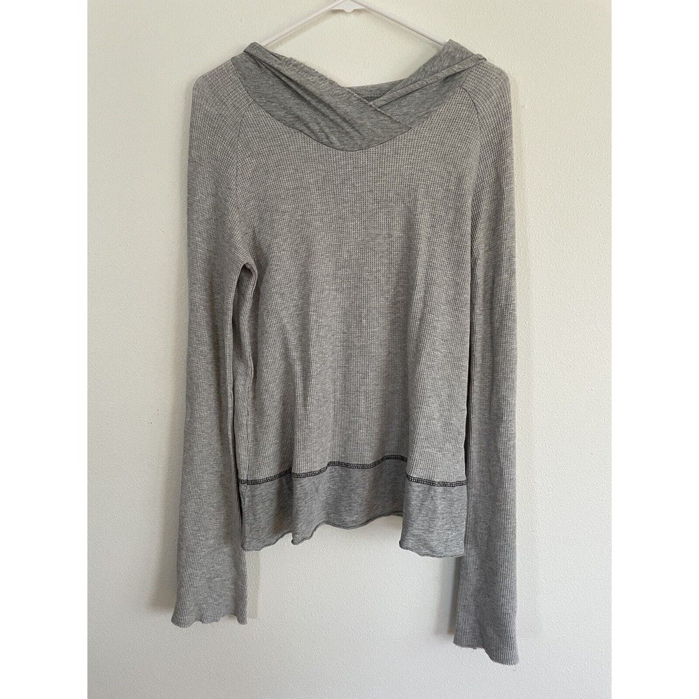 R & R Surplus Size Medium Gray Cotton Waffle Hood Top Long Sleeve Very Soft NWT